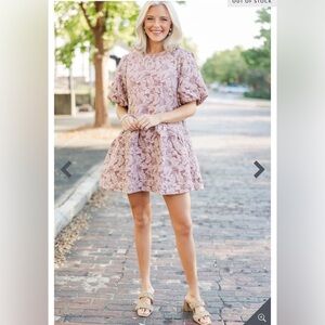 Voy New with Tags Boutique Mauve Floral Brocade Dress